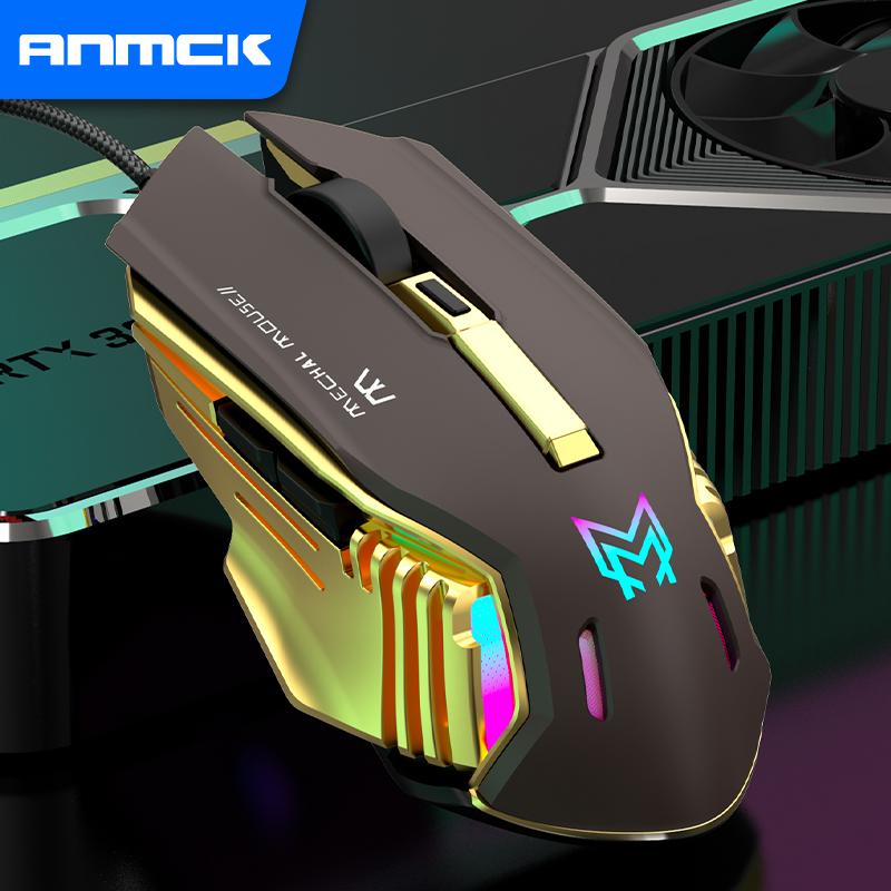 Anmck Chuột Chơi Game 2400 DPI Quang Có Dây RGB Chuột Máy Tính USB Chuột Cho Laptop Macbook PC Game Thủ Văn Phòng