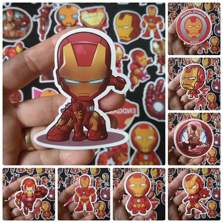 Bộ Sticker dán cao cấp chủ đề IRON MAN - NGƯỜI SẮT - Dùng dán Xe, dán mũ bảo hiểm, dán Laptop