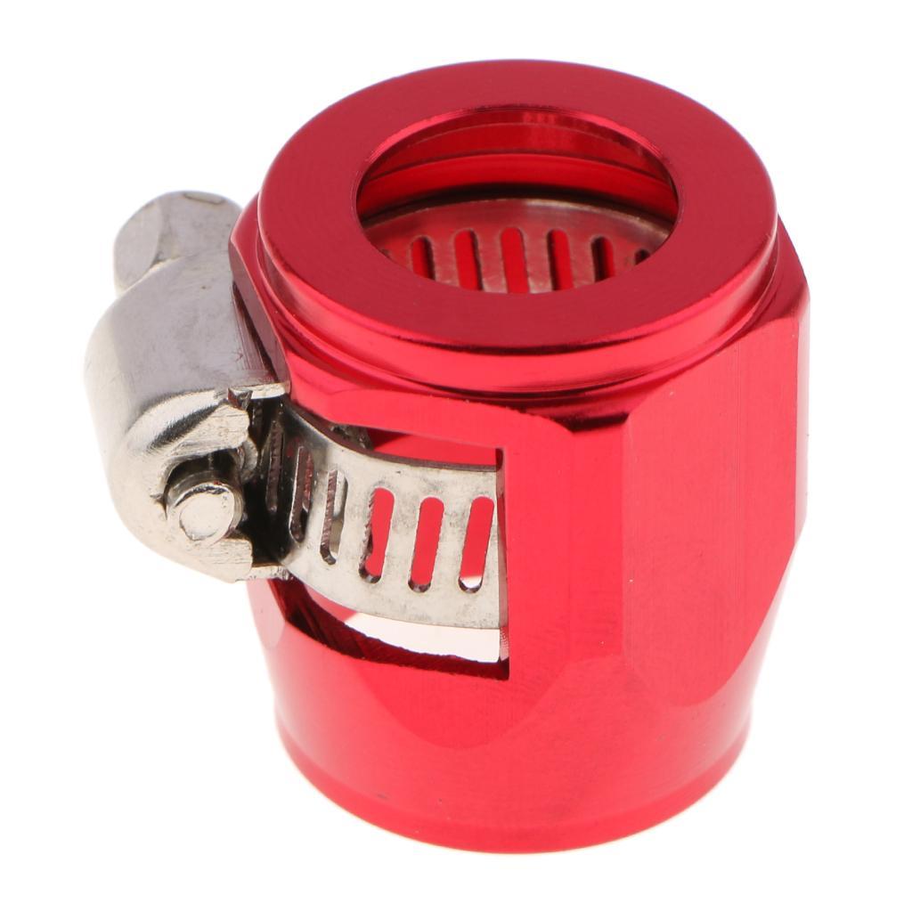 Aluminum Auto Car AN8 Hose End Finisher Fuel Oil Water Pipe Clip Clamp Red