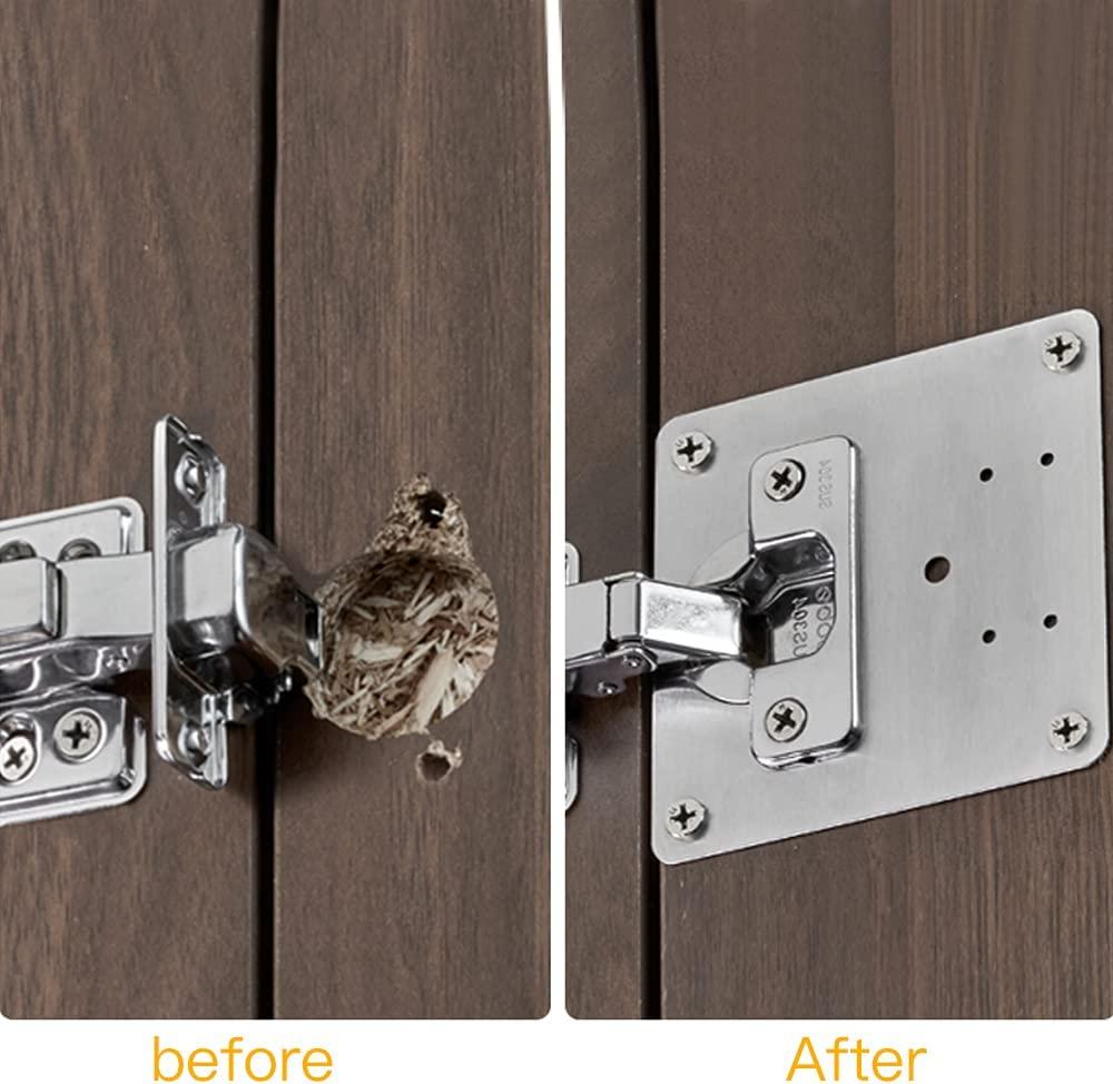 Tấm sửa chữa bản lề 2 mảnh với lỗ,Tủ sửa chữa bản lề với vít,Bộ sửa chữa bản lề bằng thép không gỉ