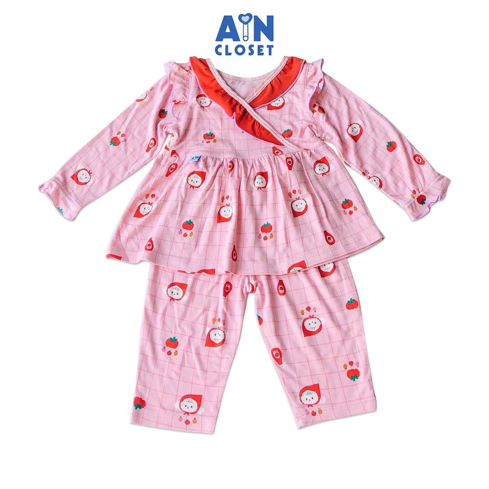 Bộ quần áo dài bé gái Họa tiết Bé khăn đỏ thun cotton - AICDBGVSHVED - AIN Closet