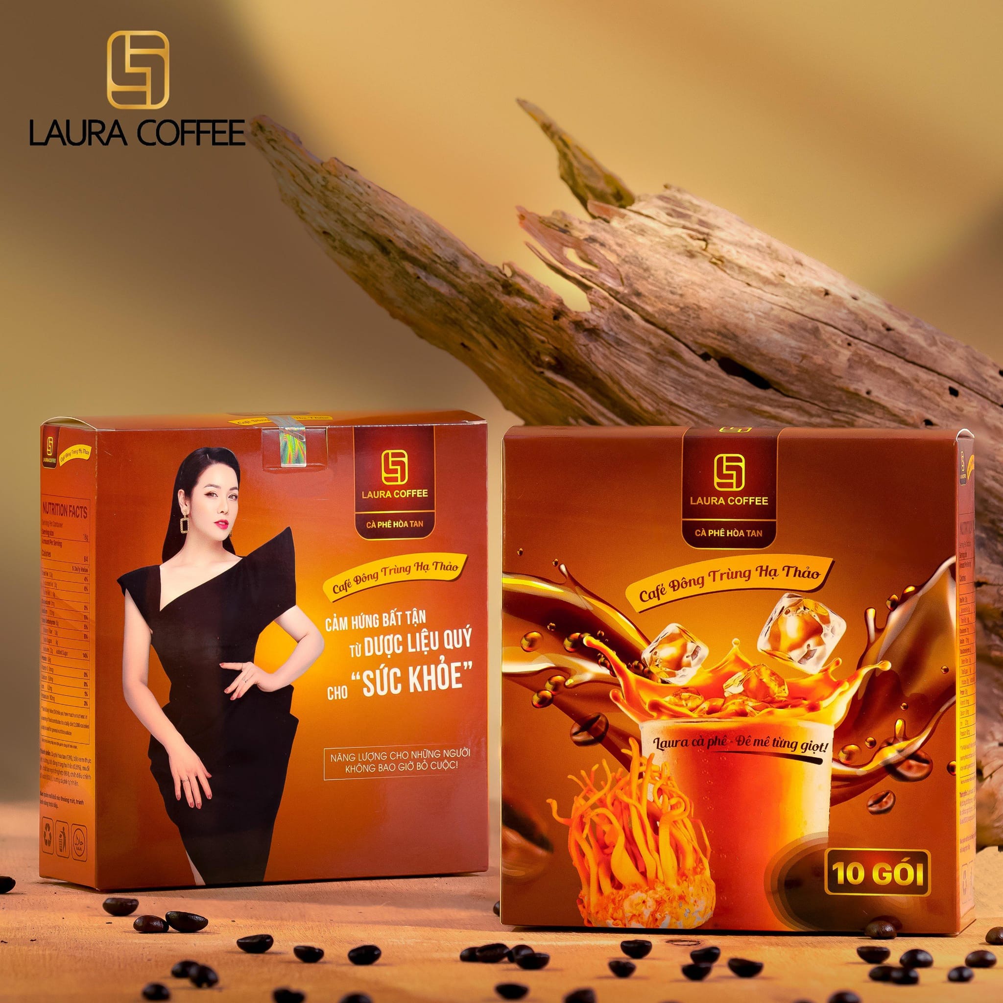 Combo 15 Hộp cà phê hòa tan cao cấp Laura Coffee Nhật Kim Anh (15 hộp x 10 gói)