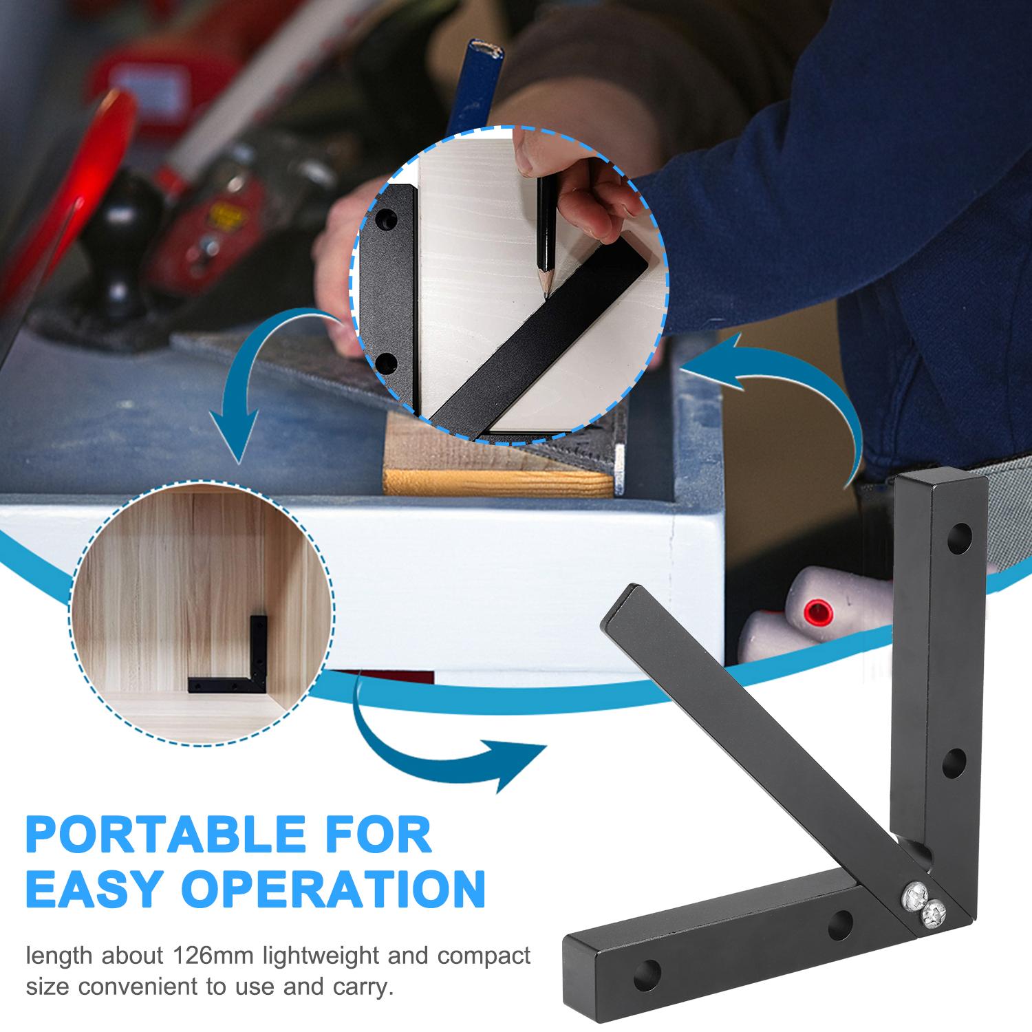 Center Finder Square Center Scribe Measuring Tool 45/90 Degree Right Angle Line Gauge Carpenter Ruler Aluminium Alloy