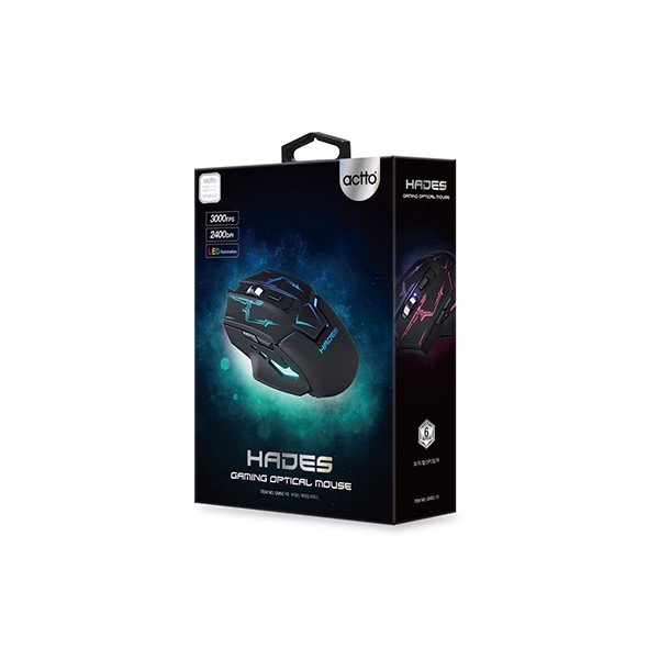 Chuột quang chơi game tích hợp LED độ phân giải cao - Hades Gaming Optical Mouse Actto GMCS-15 - Hàng chính hãng