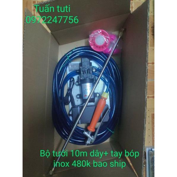 Bộ phun thuốc, tưới cây, tưới lan bơm đơn Việt nhật, sinleader 7lít/p tải 5-100m dây rửa xe, rủa máy lạnh