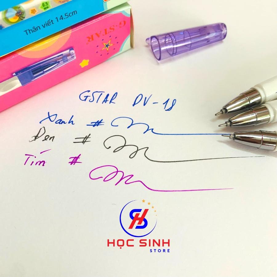 Hộp 12 Cây Bút Gel Định Vị Gstar DV18 Mực Xanh, Tím, Đen