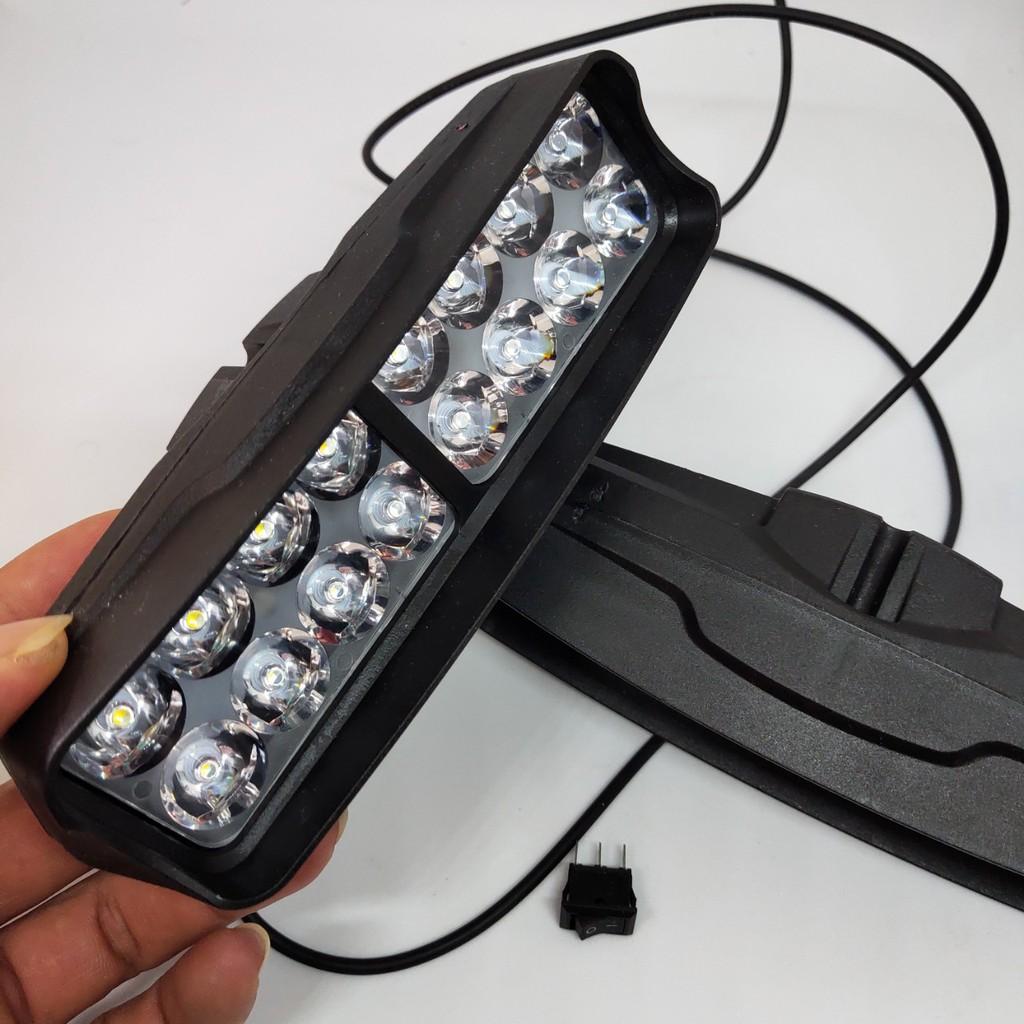 Đèn trợ sáng xe máy ô tô 16 tim led siêu sáng xài điện từ 12v-80v loại tốt