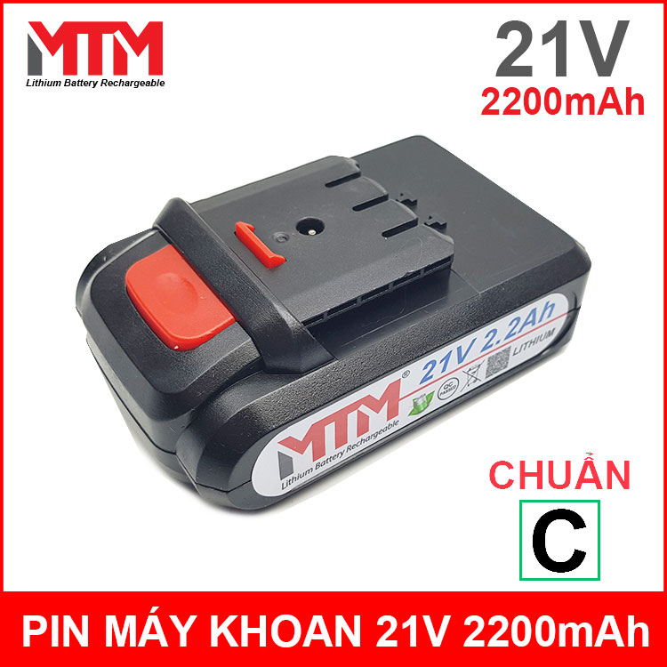 Pin máy khoan vít cầm tay 21V 2200mAh MTM chuẩn C chính hãng