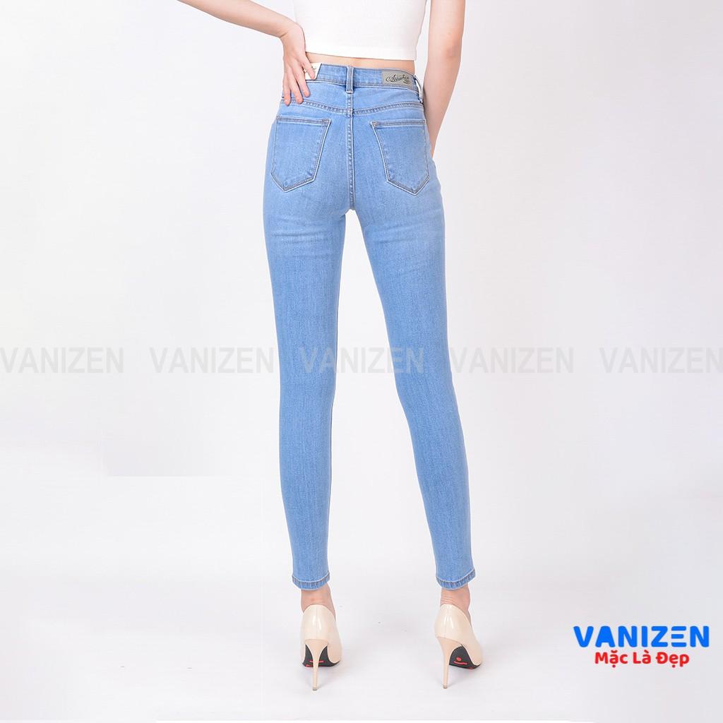 Quần jean nữ lưng cao skinny jeans ️ quần bò nữ cạp cao dáng ôm dài VANIZEN Shop mã 401