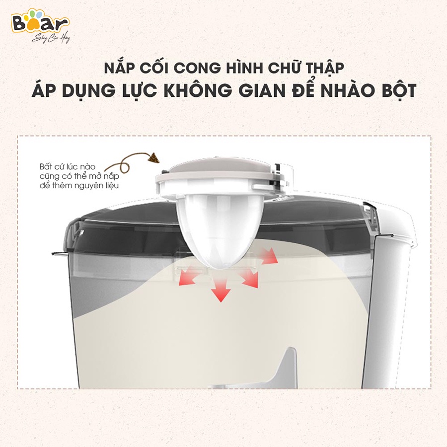 Máy Trộn Bột Bear DM-B50V1 5L Inox 304 , Ủ Bột , Nhào Bột , Nhồi Bột Nhanh , Công Suất Lớn , Chống Dính - Hàng Chính Hãng