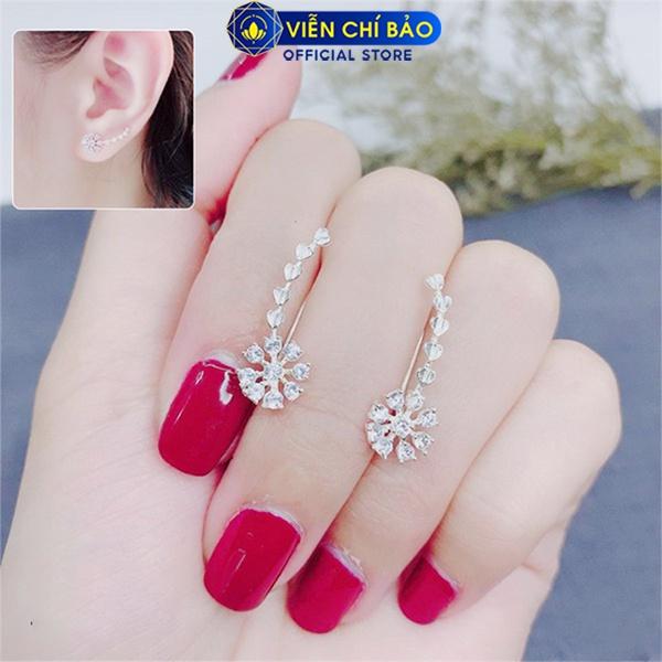 Bông tai bạc nữ Star Flower chất liệu bạc 925 thời trang phụ kiện trang sức nữ thương hiệu Viễn Chí Bảo B400094