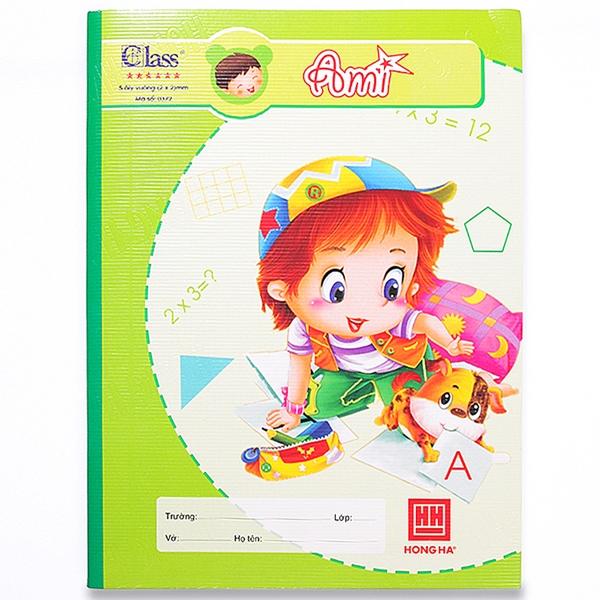 Vở Class Ami - 5 Ô Ly 96 Trang ĐL 100g/m2 - Hồng Hà TM-0372 (Mẫu Màu Giao Ngẫu Nhiên)