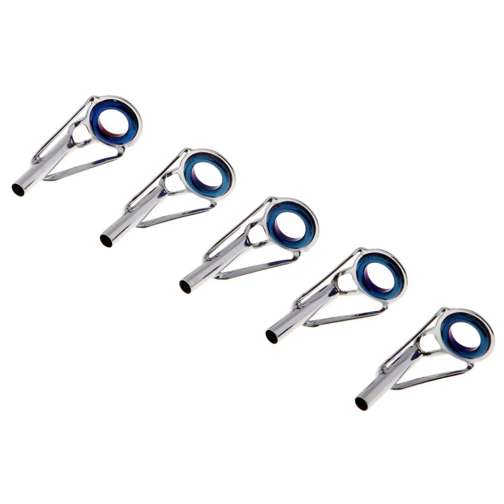5pcs Fishing Rod Guides Tips Repair Kit Spinning Casting Rod Tip Ring