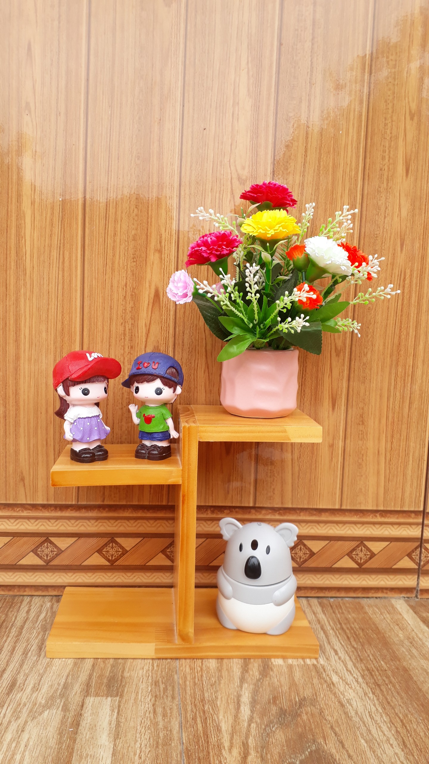 Kệ Để Bàn Hoa và cây cảnh Giá Đỡ Đứng sang trọng gỗ tự nhiên sơn PU kích thước 30x25x12 cm