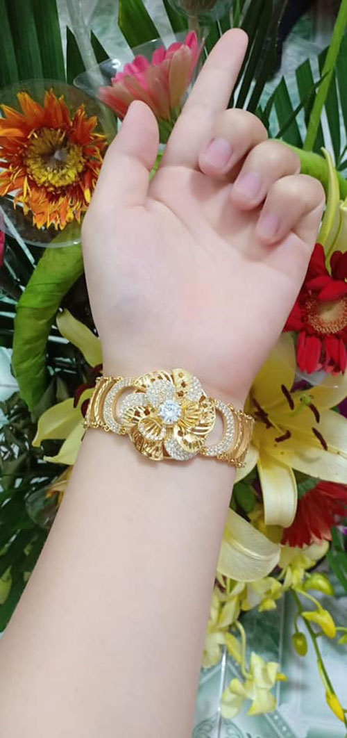 Lắc tay Hoa Mai Nữ - lắc tay mạ vàng 18k - Bền Màu