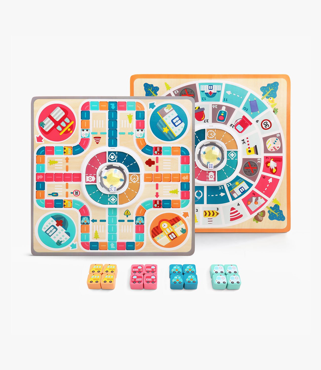 Đồ chơi Cờ cá ngựa phiên bản ô tô bằng gỗ chính hãng TOPBRIGHT – Family Games Motown Flying Chess