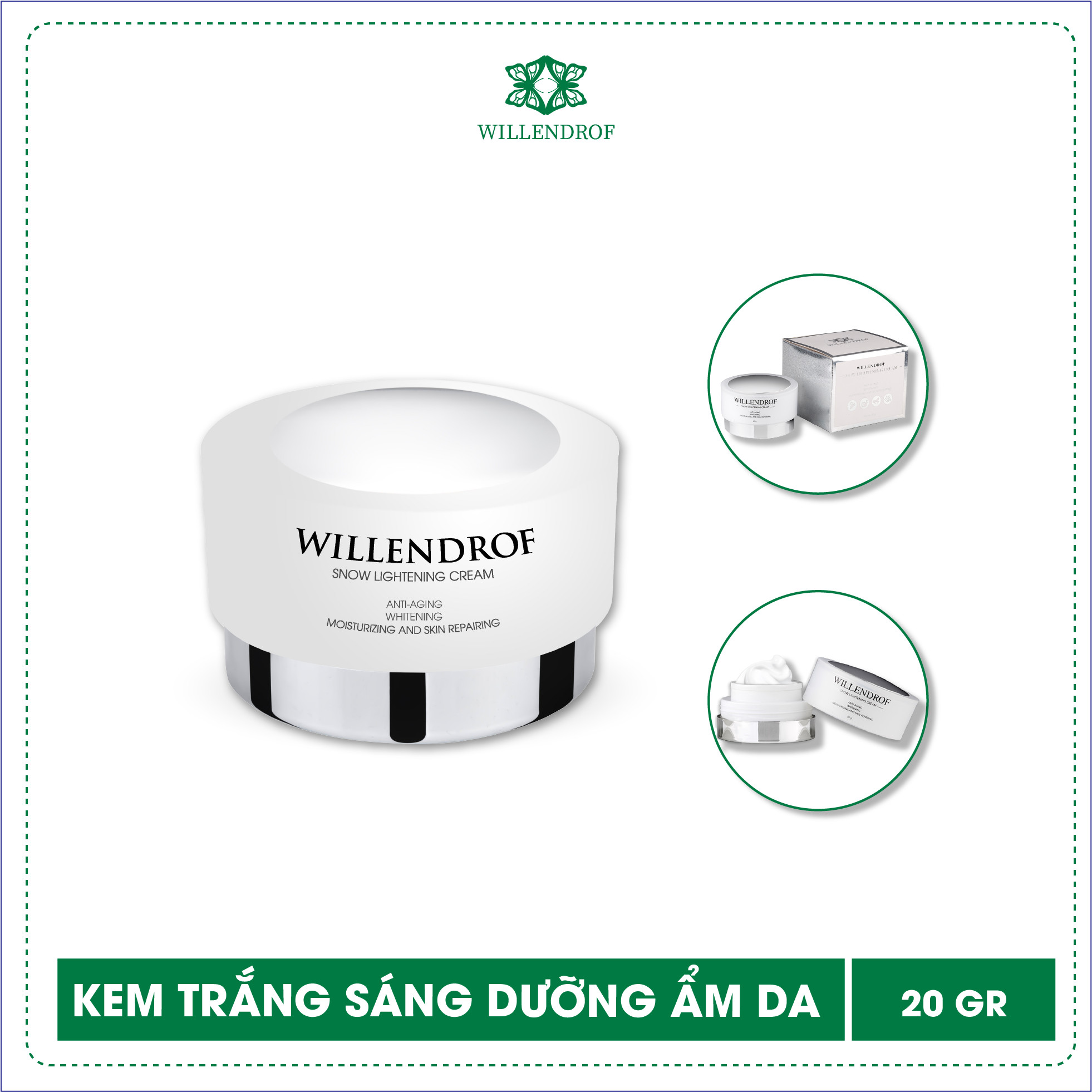 KEM TRẮNG SÁNG DƯỠNG ẨM DA SNOW LIGHTENING CREAM 20GRAM