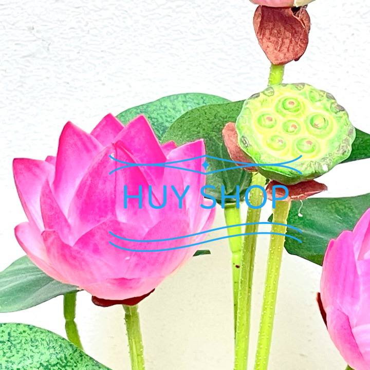 Hoa giả trang trí - Bụi Hoa SEN  vải cao cấp