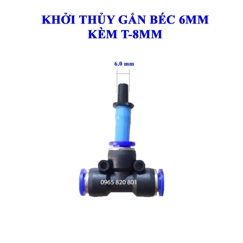 Đầu gắn béc chân 6mm kèm T 8mm