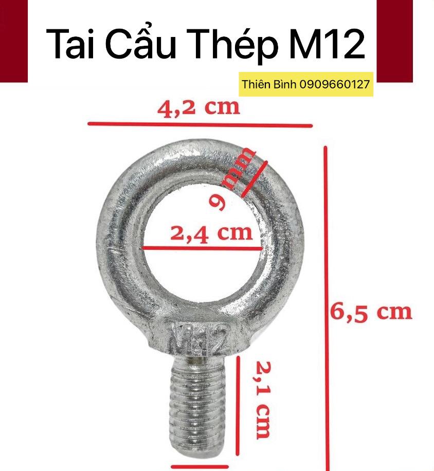 Tai Cẩu Thép - Bulong Tròn M12