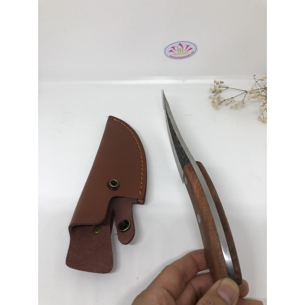 Dao lóc thịt dao rồng Domacus kèm bao da xịn rèn thủ công từ nhíp xe tải 5Cr15MOV Đài Loan siêu bén chất như nước cất