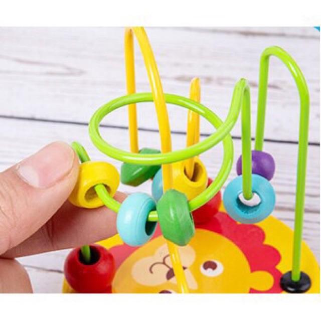 Đồ chơi luồn hạt mini gỗ cho bé luyện khéo tay và kiên nhẫn