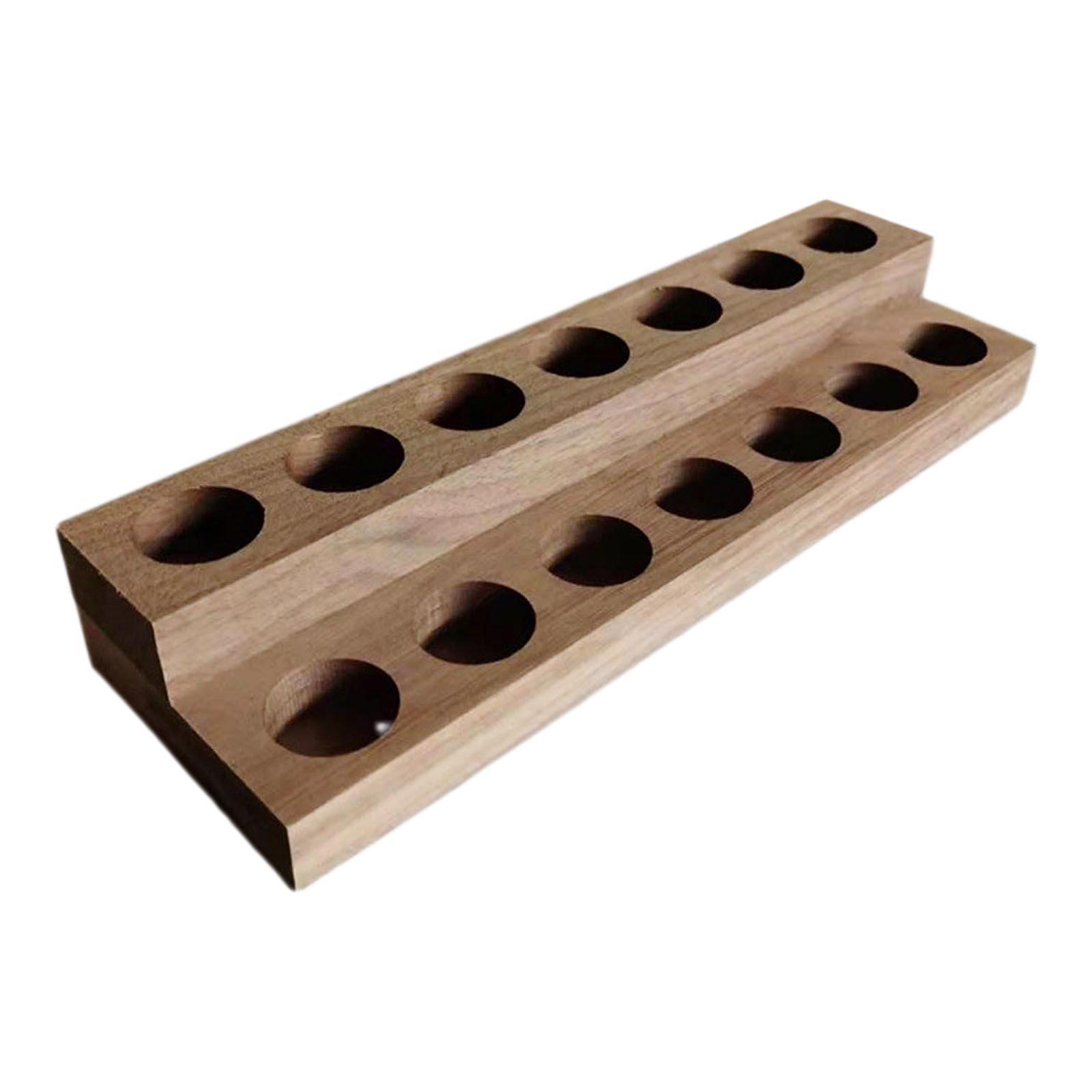 2-Tier Essential Oil Display Stand 10ml Bottles Storage Rack Shelf Walnut