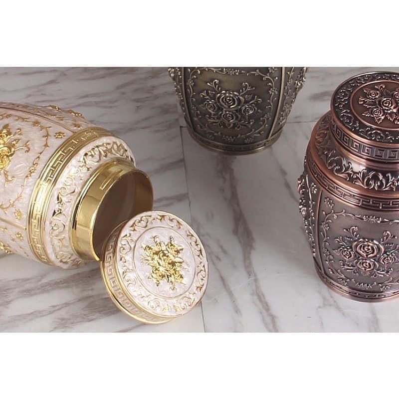 hộp đựng chè và đựng tăm hoàng gia,lọ đựng trà đồng hình bầu cao cấp