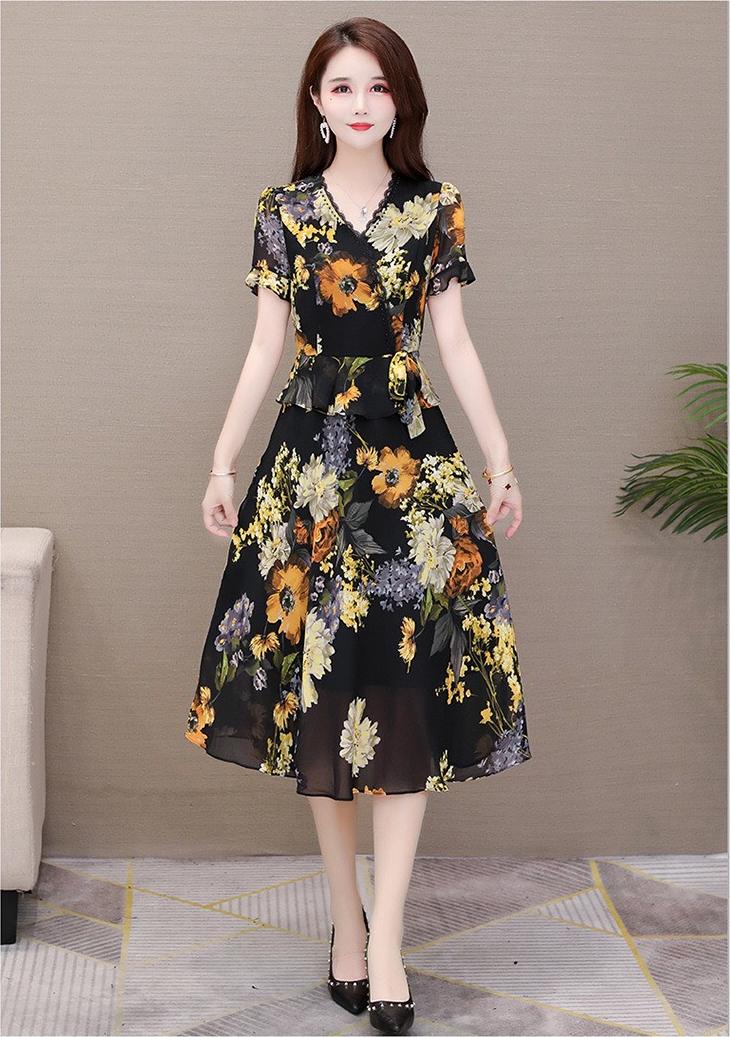 ĐẦM XOÈ HOA 3D CÁCH ĐIỆU - DT1329-160
