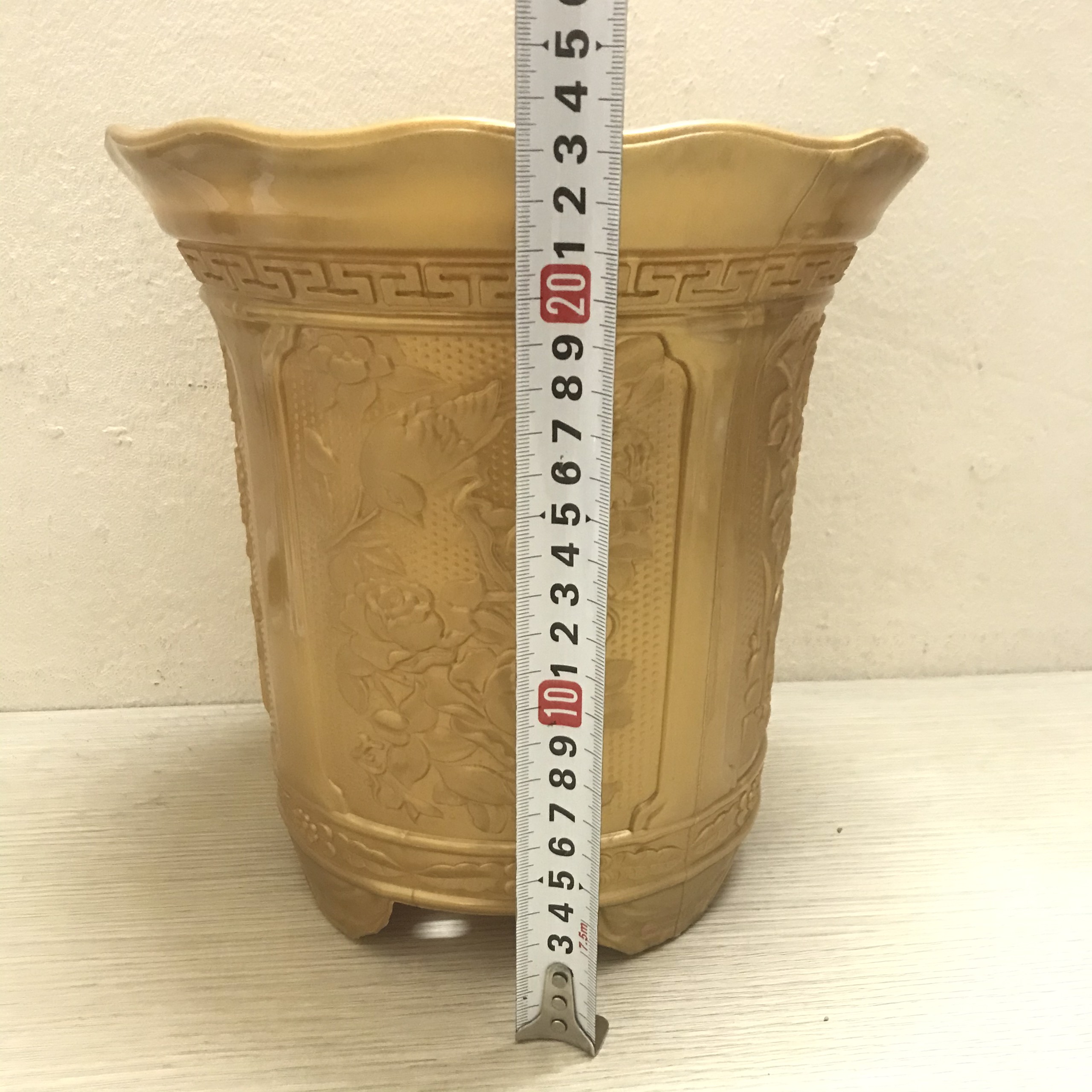 5 Chậu Trồng Cây Tròn Tứ Qúy 240x240 Màu Vàng