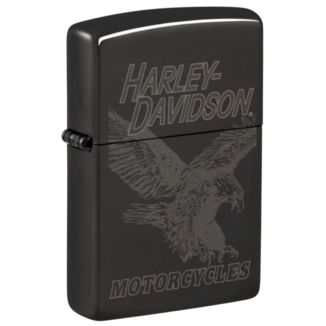 Bật Lửa Zippo Chính Hãng Mỹ Harley-Davidson – Biểu Tượng Đại Bàng Tung Cánh, Vỏ Đen Bóng Gương Khắc Laser Tinh Xảo