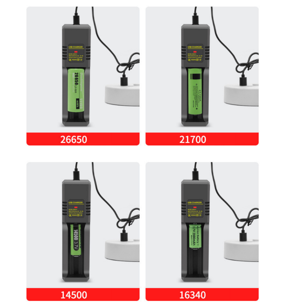 Bộ sạc pin MS-5D81H tự ngắt khi pin đầy cho pin 18650, 2A, 3A, pin 18500, 26650, 14500 và 16340
