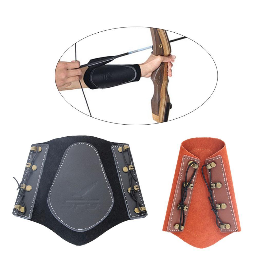 Adjustable Cow Leather Archery 4-Strap Armguard Arm Protection Guard