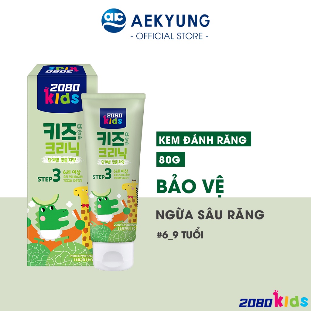 Kem đánh răng Kids Clinic bước 3 cho bé 6-9 tuổi mùi dưa gang ngừa sâu răng, bổ sung vitamin, cho nướu chắc khoẻ 80g