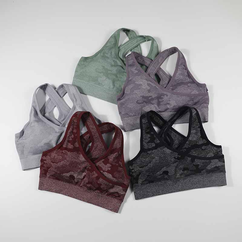 Phụ Nữ Cam Phối Liền Mạch Áo Ngực Thể Thao Hàng Đầu Chéo Lưng Đệm Yoga Áo Thể Dục Dạng Crop Top Nữ Thể Thao Yoga Push Up áo Ngực Thể Thao