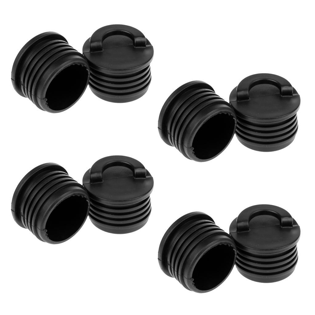8 Pieces Black Kayak Marine Boat Scupper Stopper Bungs Drain Holes