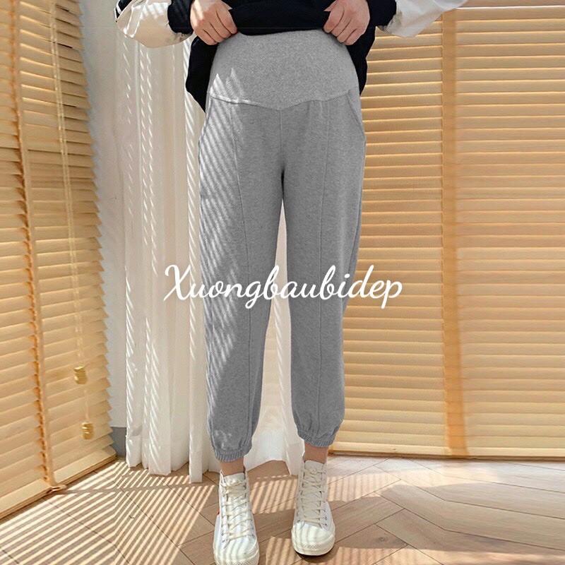 Quần Nỉ Bầù Dáng Thể Thao, Bo Gấu, Trẻ Trung, Thoải Mái QB1266