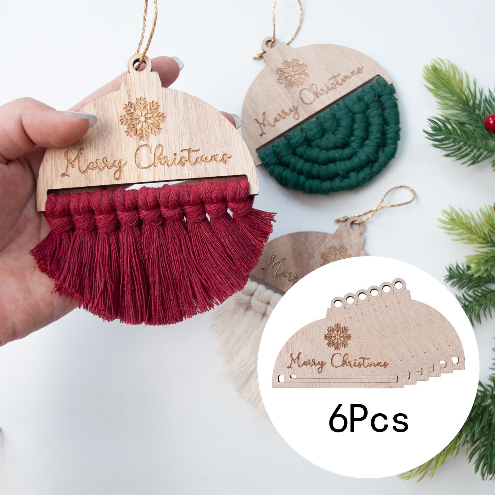 6 Pieces Macrame Pieces Crafts Christmas Ornament Christmas Tree Decorations