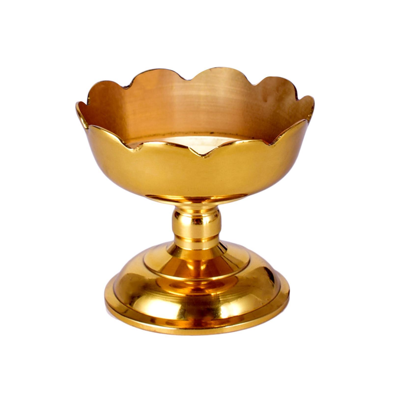 Metal Tibetan Ghee Lamp Holder Table Centerpiece Buddhist Light Holder