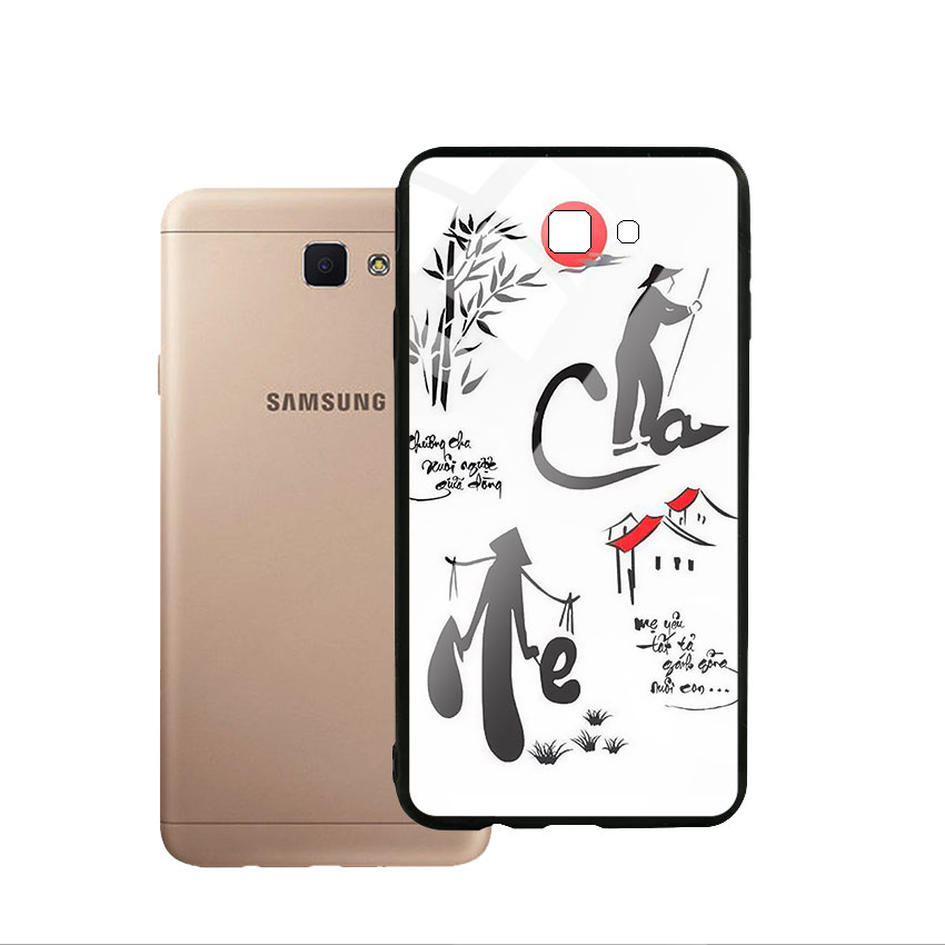 Ốp Lưng Kính Cường Lực cho điện thoại Samsung Galaxy J7 Prime - Cha Mẹ 02