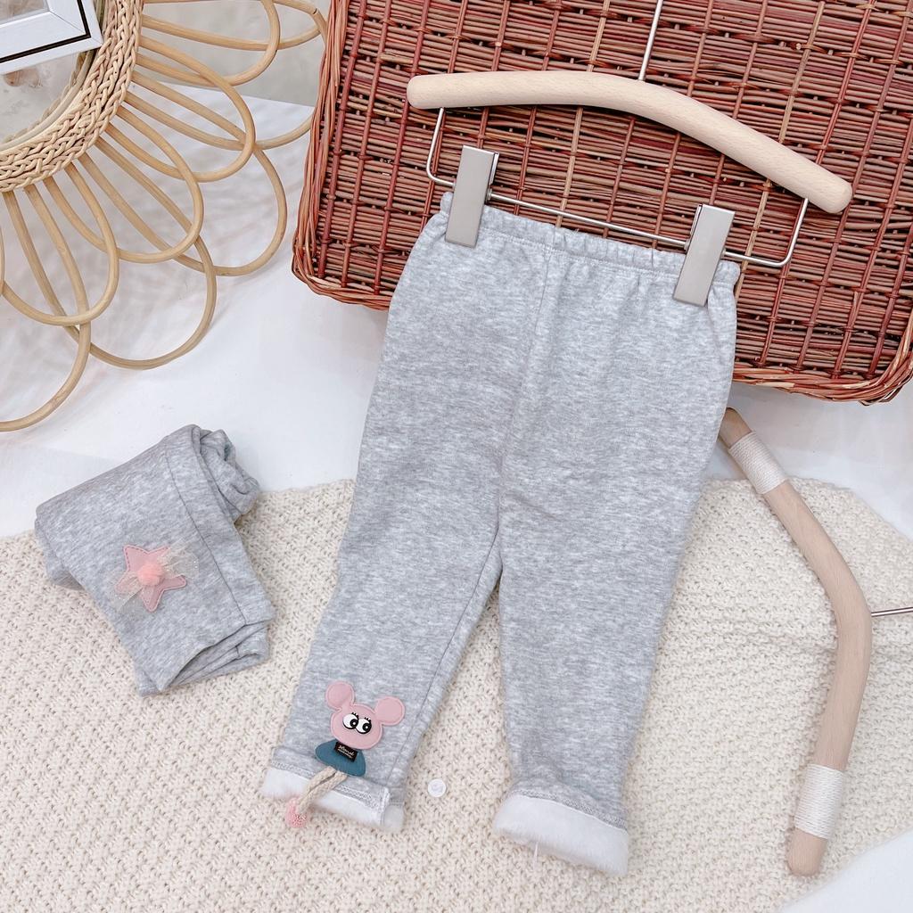 Quần legging bé gái nỉ lót lông siêu ấm 16-28kg