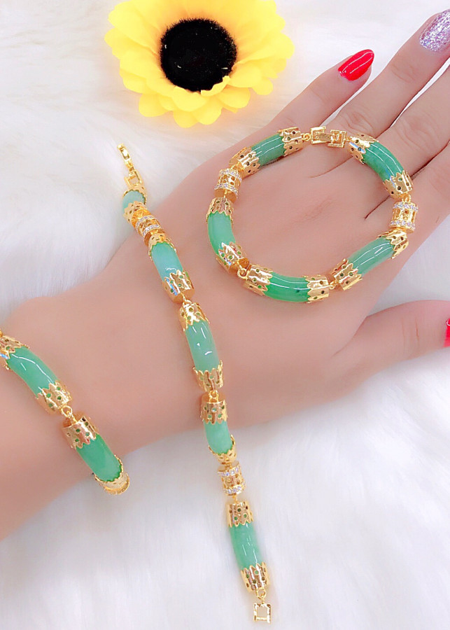 Lắc tay nữ mạ vàng  18k mã 9087