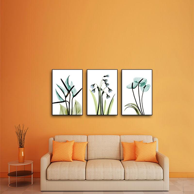 Bộ 3 tranh hoa lá cách điệu W913