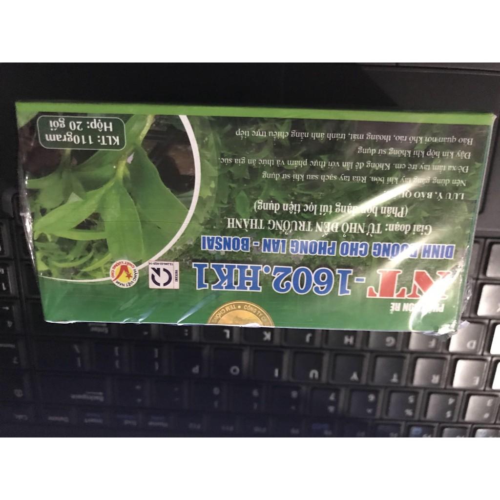Phân bón chậm tan dạng túi lọc hộp 20 túi NT-1602 HK1 cung cấp dinh dưỡng cho phong lan, hoa cảnh