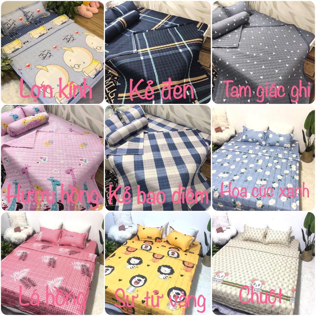 Ga trải giường,drap ga giường poly cotton,mẫu hươu cao cổ trắng