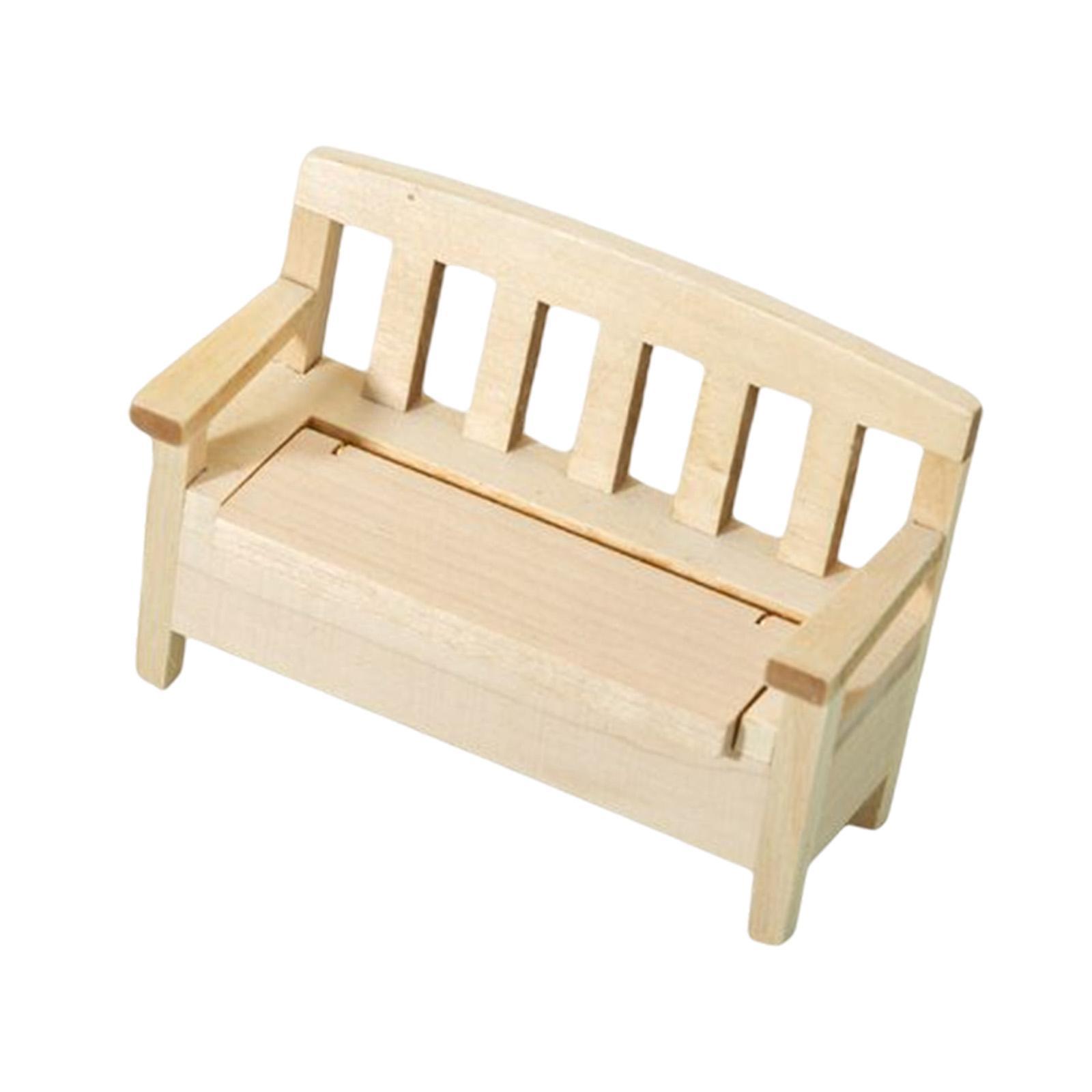 1:12 Scale Back Chair ,Mini Toy Dollhouse Decoration Accessories, DIY Scene Model Wood Furniture Model Living Room Decor Toy