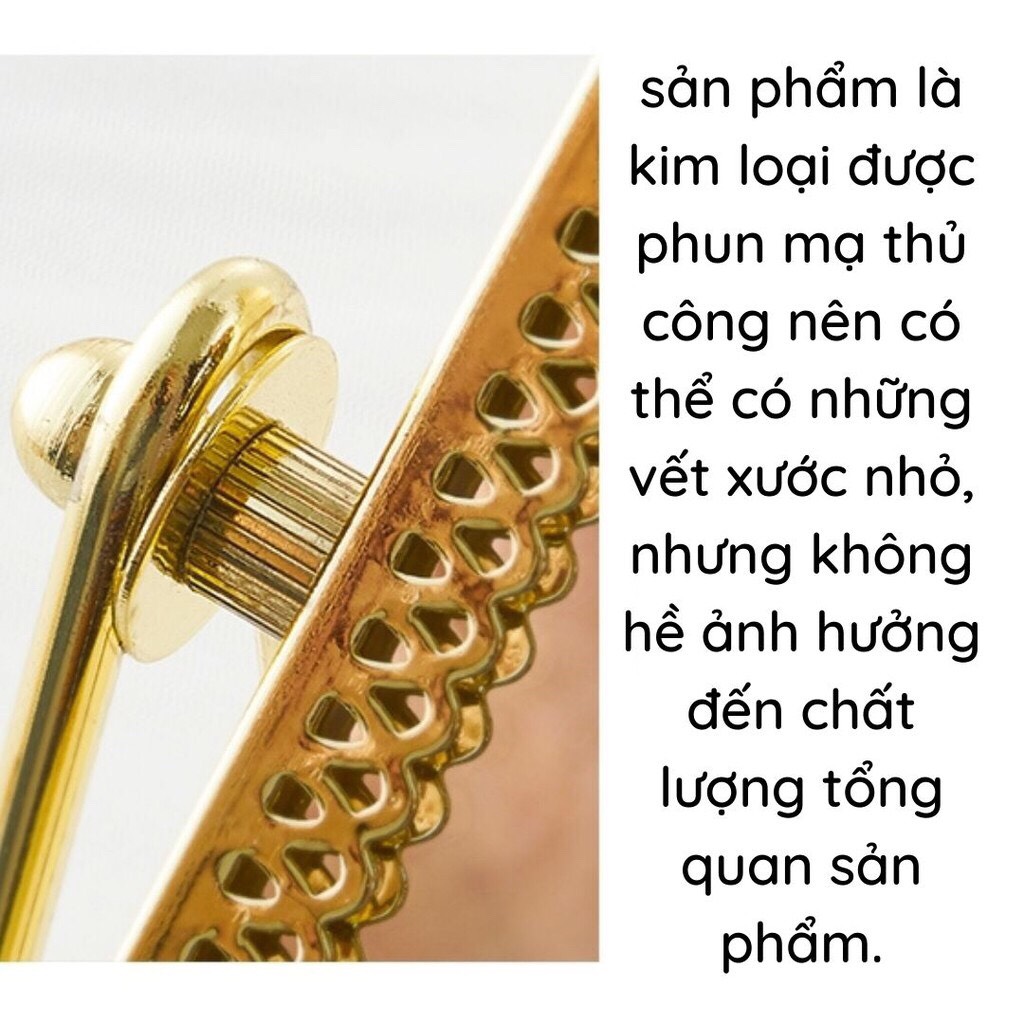 Gương trang điểm lật 360 độ sang trọng viền kim loại HKL6