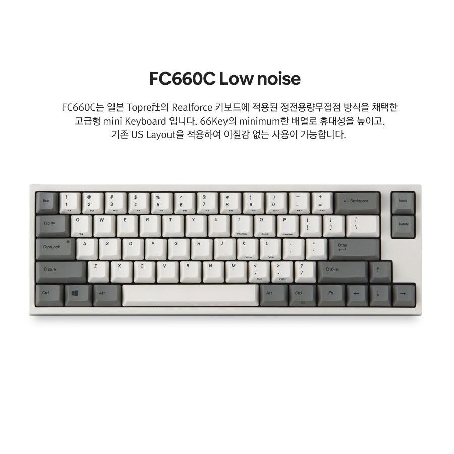 Bàn Phím Cơ Máy Tính Hiệu Leopold FC660C White Grey - Silent Topre Switch - Hàng Chính Hãng