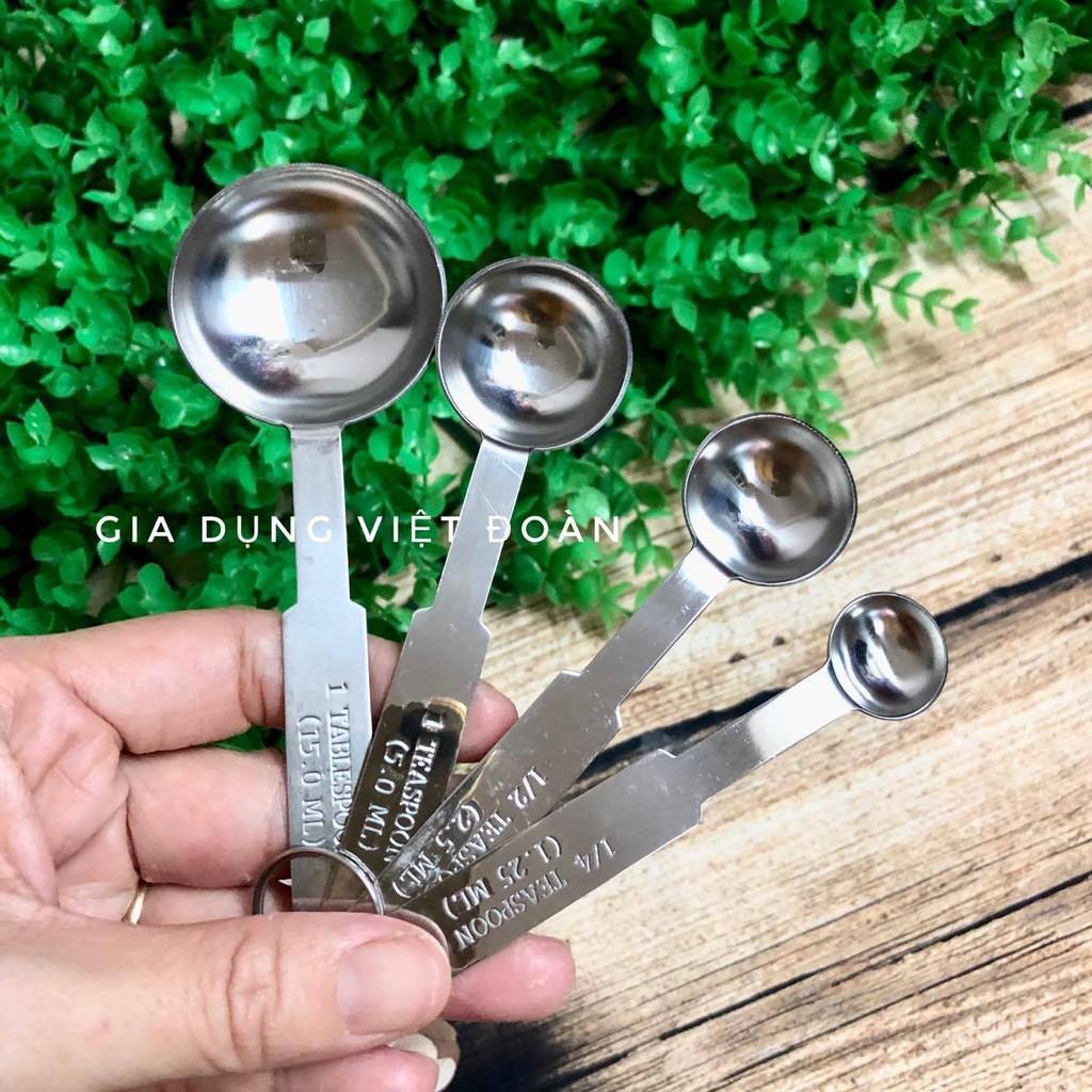 Muỗng đong định lượng INOX , Dụng cụ dùng pha chế, nấu ăn. Dễ dàng định lượng đường muối café bột sữa