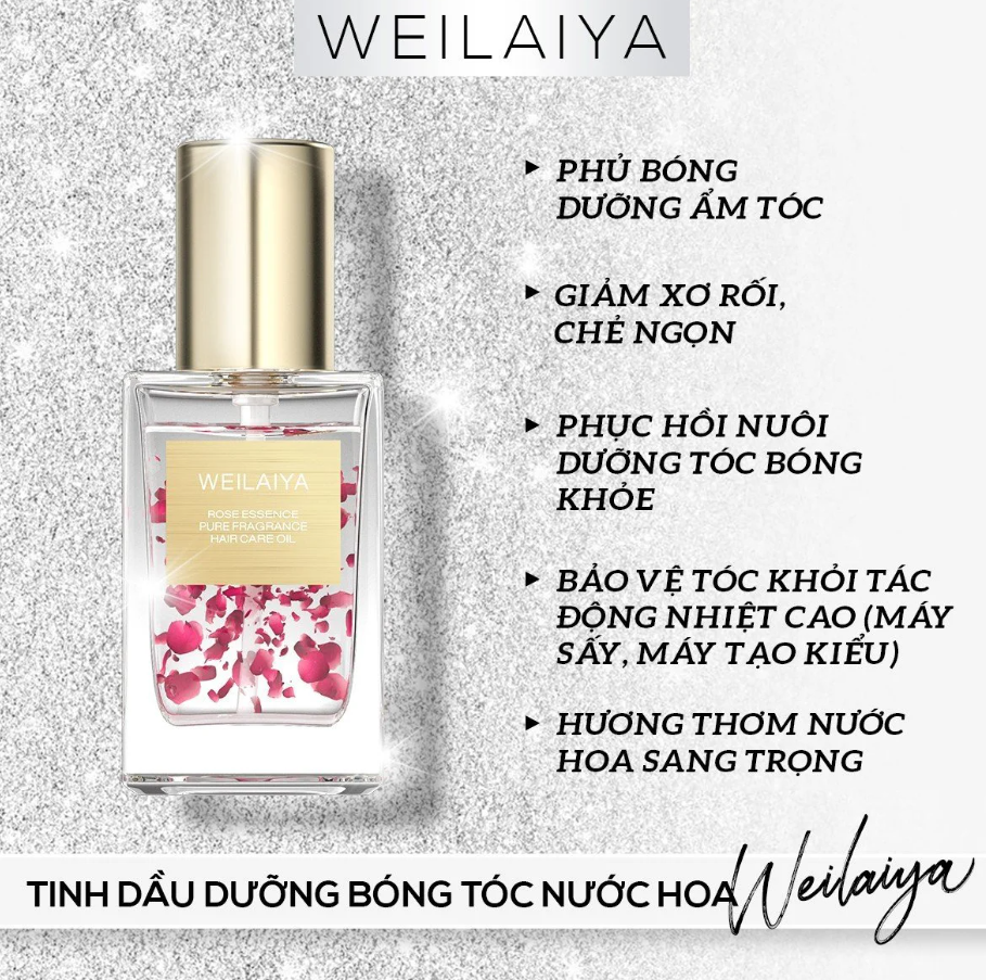 Dầu Dưỡng Tóc Tinh Chất Hoa Hồng Hương Nước Hoa Weilaiya 40ml